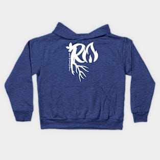 Root of Revival logo in white! Kids Hoodie